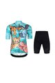 HOLOKOLO Kurzarm Radtrikot und Shorts - SAFARI - mehrfarbig/Türkis/Schwarz