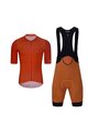 HOLOKOLO Kurzarm Radtrikot und Shorts - PERFORMANCE - Braun/Orange