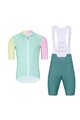 HOLOKOLO Kurzarm Radtrikot und Shorts - PERFORMANCE - Grün/Rosa