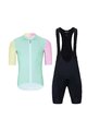 HOLOKOLO Kurzarm Radtrikot und Shorts - PERFORMANCE - Rosa/Grün