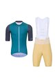 HOLOKOLO Kurzarm Radtrikot und Shorts - PERFORMANCE - Grün/Lila/Beige