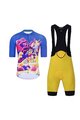 HOLOKOLO Kurzarm Radtrikot und Shorts - VOYAGE - Blau/Gelb/mehrfarbig