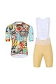 HOLOKOLO Kurzarm Radtrikot und Shorts - WILDLY II - Hellblau/mehrfarbig/Beige