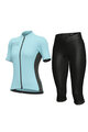 ALÉ Kurzarm Radtrikot und Shorts - COLOR BLOCK LADY - Schwarz/Blau