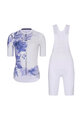 RIVANELLE BY HOLOKOLO Kurzarm Radtrikot und Shorts - FLOWERY - Weiß/Blau