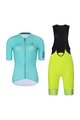 RIVANELLE BY HOLOKOLO Kurzarm Radtrikot und Shorts - VICTORIOUS ELITE - Türkis/Gelb