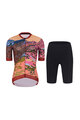 RIVANELLE BY HOLOKOLO Kurzarm Radtrikot und Shorts - FREE ELITE LADY - mehrfarbig/Schwarz/Orange