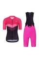 RIVANELLE BY HOLOKOLO Kurzarm Radtrikot und Shorts - ARROW II - Rosa/Schwarz