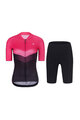 RIVANELLE BY HOLOKOLO Kurzarm Radtrikot und Shorts - ARROW II - Schwarz/Rosa