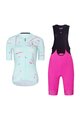 RIVANELLE BY HOLOKOLO Kurzarm Radtrikot und Shorts - PASSION - Blau/Rosa