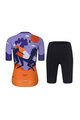 RIVANELLE BY HOLOKOLO Kurzarm Radtrikot und Shorts - STALLION - Orange/Lila