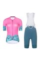 RIVANELLE BY HOLOKOLO Kurzarm Radtrikot und Shorts - MEDUSA - Türkis/Rosa/Grün
