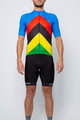 HOLOKOLO Kurzarm Radtrikot und Shorts - ULTRA - Blau/Regenbogen/Schwarz