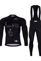 HOLOKOLO Langarm Radtrikot und Hose - BLACK OUT SUMMER - Weiß/Schwarz