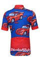 HOLOKOLO Kurzarm Radtrikot und Shorts - CARS KIDS - Schwarz/Rot/Blau