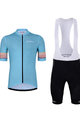 HOLOKOLO Kurzarm Radtrikot und Shorts - RAINBOW - Hellblau/Schwarz