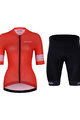 HOLOKOLO Kurzarm Radtrikot und Shorts - RAINBOW LADY - Rot/Schwarz