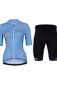 HOLOKOLO Kurzarm Radtrikot und Shorts - SPARKLE LADY - Schwarz/Hellblau