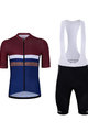 HOLOKOLO Kurzarm Radtrikot und Shorts - SPORTY - Blau/Schwarz/bordeaux