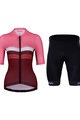 HOLOKOLO Kurzarm Radtrikot und Shorts - SPORTY LADY - Rosa/bordeaux/Schwarz