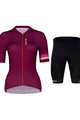 HOLOKOLO Kurzarm Radtrikot und Shorts - HAPPY ELITE LADY - bordeaux/Schwarz