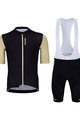 HOLOKOLO Kurzarm Radtrikot und Shorts - RELIABLE ELITE - Beige/Schwarz