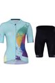 HOLOKOLO Kurzarm Radtrikot und Shorts - SURPRISED ELITE LADY - Hellblau/Schwarz