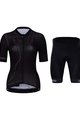 HOLOKOLO Kurzarm Radtrikot und Shorts - PLAYFUL ELITE LADY - Schwarz