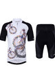 HOLOKOLO Kurzarm Radtrikot und Shorts - BIKERS KIDS - Schwarz/Weiß