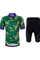 HOLOKOLO Kurzarm Radtrikot und Shorts - DINOSAURS KIDS - Grün/Schwarz