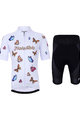 HOLOKOLO Kurzarm Radtrikot und Shorts - BUTTERFLIES KIDS - Weiß/Schwarz
