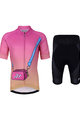 HOLOKOLO Kurzarm Radtrikot und Shorts - CANDYBAG KIDS - Schwarz/Gelb/Rosa