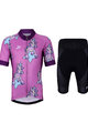 HOLOKOLO Kurzarm Radtrikot und Shorts - UNICORNS KIDS - Rosa/Schwarz