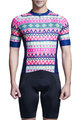MONTON Kurzarm Fahrradtrikot - BOHEMIAN RIDER  - Blau/Rosa