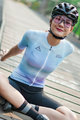 MONTON Kurzarm Fahrradtrikot - COLOR FLOW LADY - Regenbogen/Weiß