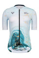 MONTON Kurzarm Fahrradtrikot - WATER FLOW LADY - Blau/Weiß