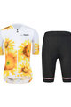 MONTON Kurzarm Radtrikot und Shorts - SUNFLOWER LADY - Weiß/Schwarz/Gelb