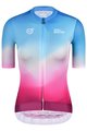 MONTON Kurzarm Fahrradtrikot - SKULL NORTHERNLIGHTS LADY - Blau/bordeaux/Rosa