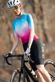 MONTON Kurzarm Fahrradtrikot - SKULL NORTHERNLIGHTS LADY - Blau/bordeaux/Rosa