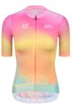 MONTON Kurzarm Fahrradtrikot - SKULL NORTHERNLIGHTS LADY - Gelb/Rosa