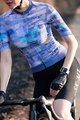 MONTON Kurzarm Fahrradtrikot - SKULL OILPAINT LADY - Lila/Blau