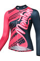 MONTON Langarm Fahrradtrikot für den Sommer - FERNYARN LADY SUMMER - Schwarz/Rot