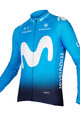 Langarm Fahrradtrikot für den Winter - MOVISTAR 2019 WINTER - Weiß/Blau/Hellblau
