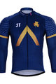Langarm Fahrradtrikot für den Winter - AQUA BLUE 2018 WNT - Blau/Gold