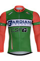 Langarm Fahrradtrikot für den Winter - BARDIANI 2018 WINTER - Grün/Orange