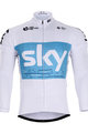 Langarm Fahrradtrikot für den Winter - SKY 2018 WINTER - Weiß/Hellblau