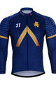 Langarm Fahrradtrikot für den Sommer - AQUA BLUE 2018 SMR - Blau/Gold