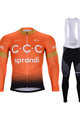 BONAVELO Radtrikot und Hose für den Winter - CCC 2020 WINTER - Orange/Schwarz
