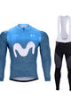 BONAVELO Radtrikot und Hose für den Winter - MOVISTAR 2020 WINTER - Schwarz/Blau