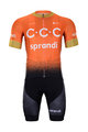 BONAVELO Kurzarm Radtrikot und Shorts - CCC 2020 - Orange/Schwarz